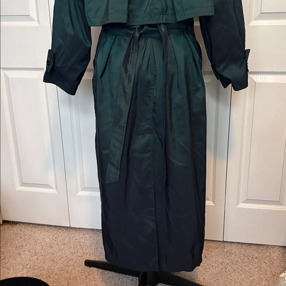 Forecaster Women's Iridescent Oversized Super Long Dark Green Trench Coat 7/8 - Picture 8 of 15